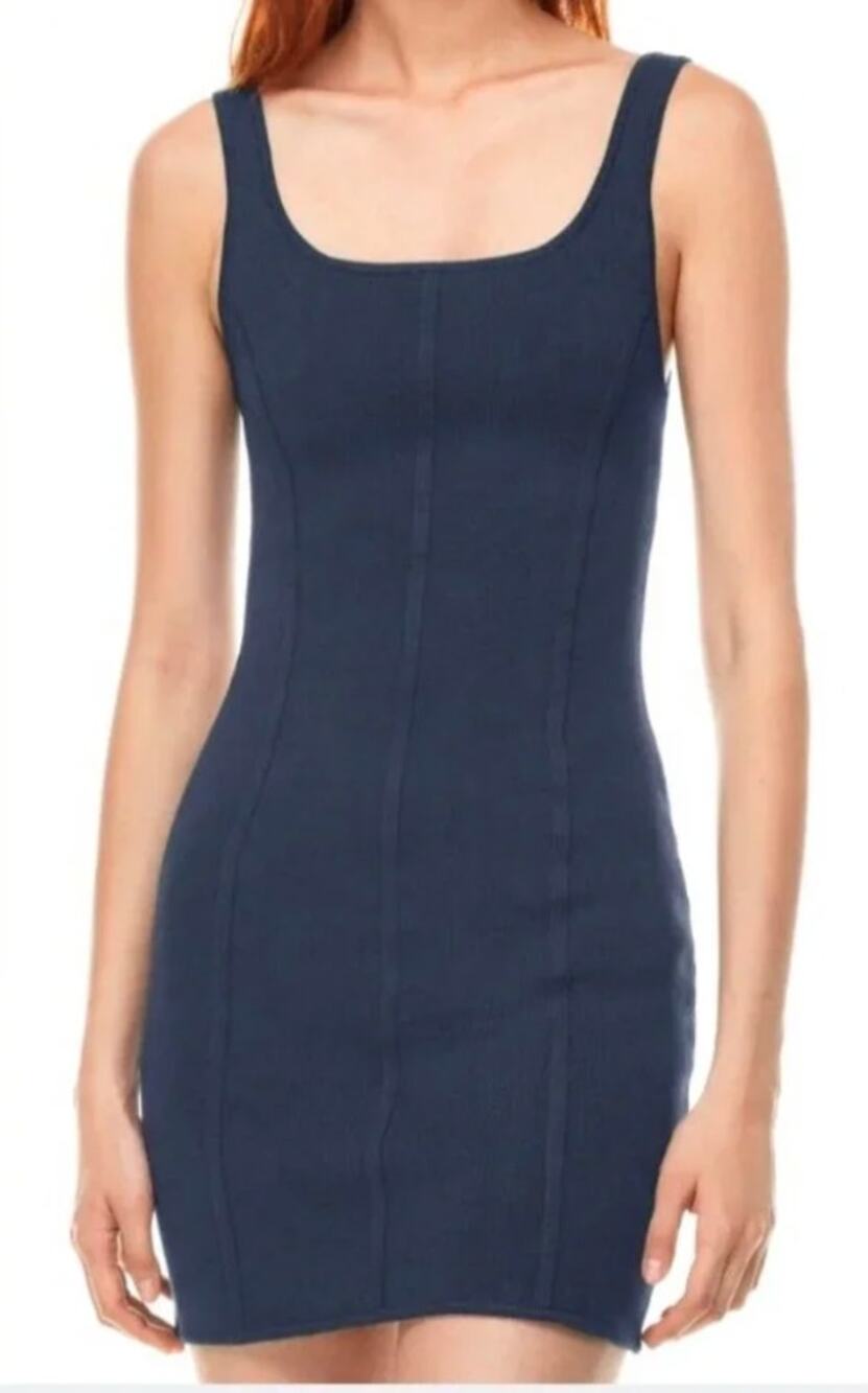 Aritzia Babaton Sculpt Knit Bustier Bodycon Bandage Mini Dress Navy Blue XXS